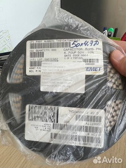Конденсатор танталовый T491D475K050AT