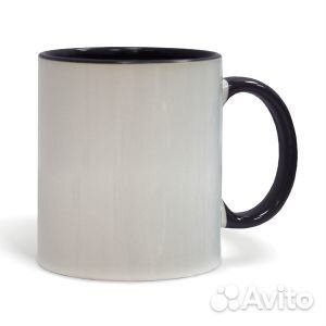 Кружка цветная, ручка и внутри черная