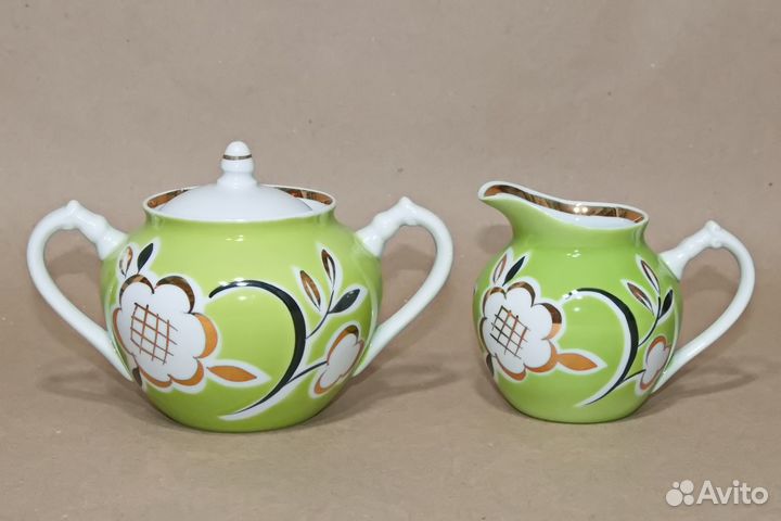 Сервиз чайный Зеленый сад Дулево СССР 60-е