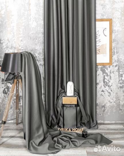 Шторы блэкаут амадео графит новые пошив