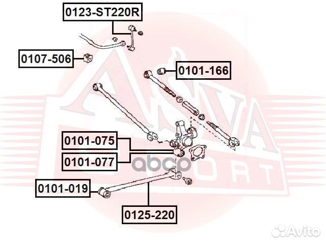 Тяга задняя продольная asva 0125-220 4873005050