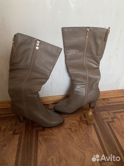 Сапоги женские демисезонные, кожа натуральная