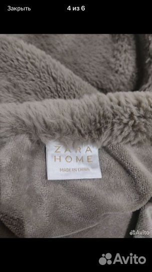 Плед zara home 140x190 см, мягкий мех с подушкой