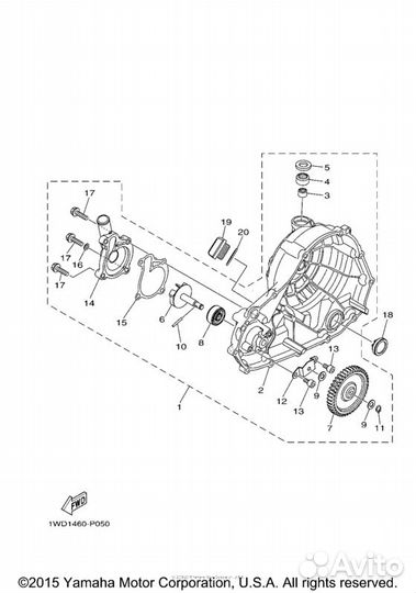 Крышка помпы Yamaha YZF-R3, MT-03