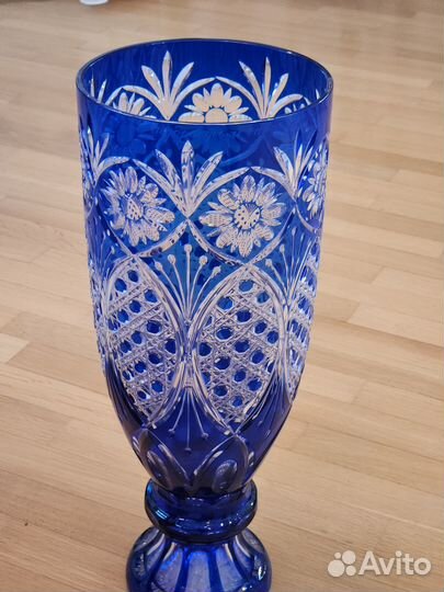 Ваза хрустальная напольная. Гусевский хрусталь