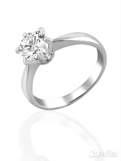 Кольцо с бриллиантом No name 1,09ct J/SI1