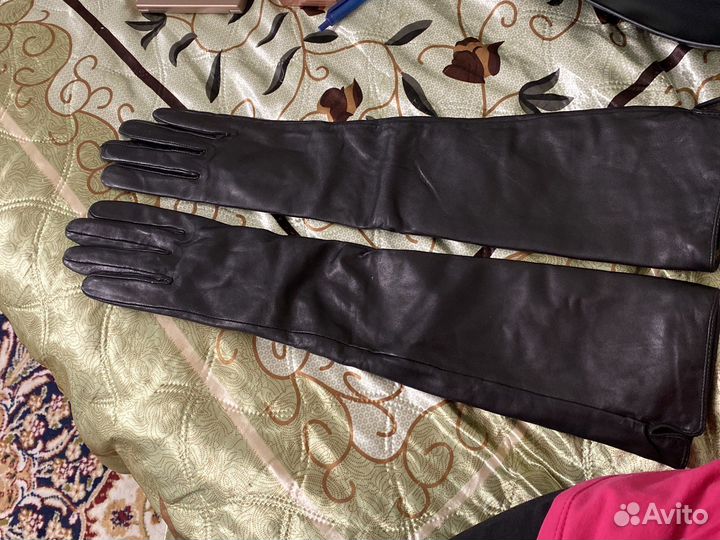Длинные кожаные перчатки новые 6,5 romika