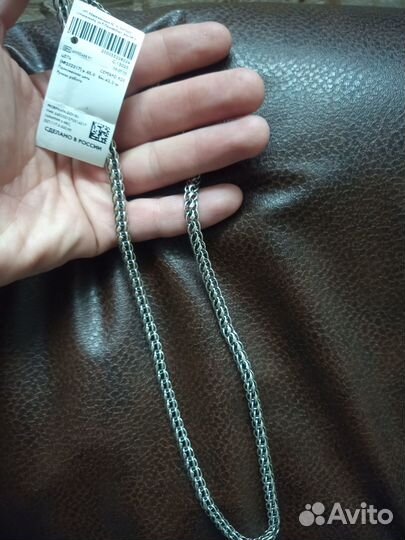 Серебряная цепь питон 65см. 43.2гр
