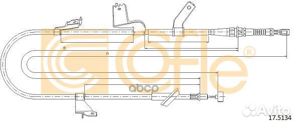Трос стояночного тормоза прав задн suzuki swift
