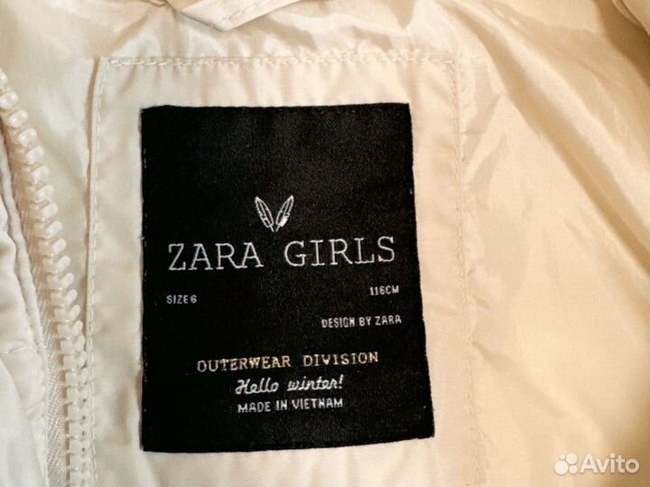 Куртка зимняя zara girls 116 6 лет