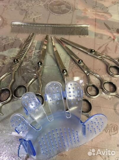 Набор ножниц для стрижки животных с шанкером