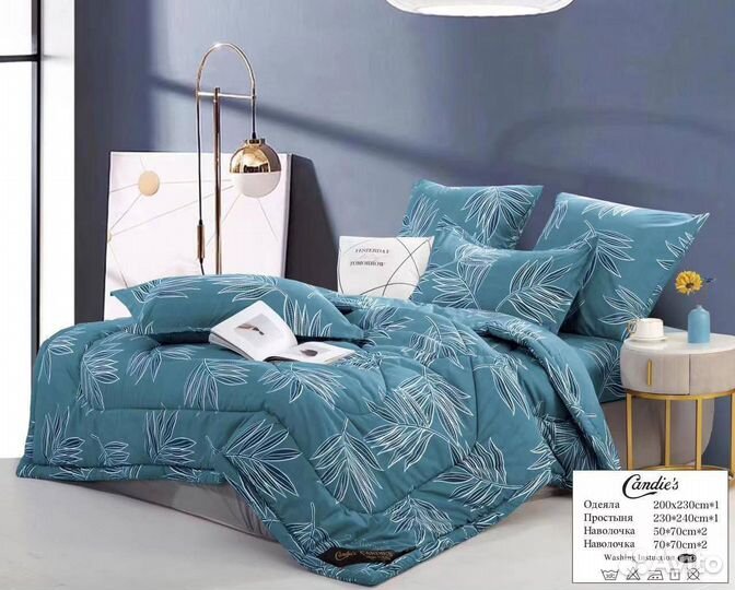 Постельное белье евро с одеялом