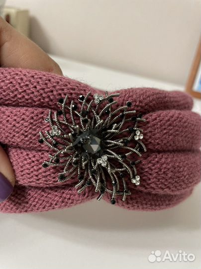 Повязка на голову вязаная новая