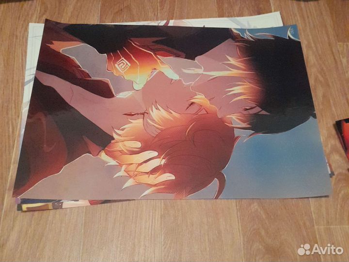 Плакаты Genshin Impact б/у