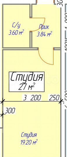 Квартира-студия, 27 м², 4/9 эт.