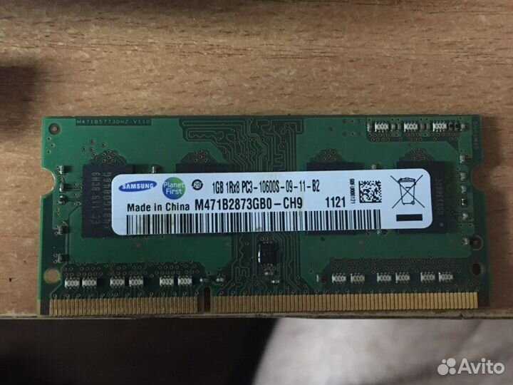 Озу Samsung 1gb 1Rx8 PC3 - 10600S - 09 - 11 - B2