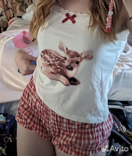 Новый топ coquette с кружевом оленёнок