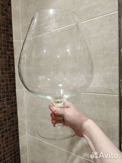 Бокал ваза стеклянная бронь