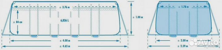 Каркасный бассейн intex 26788 400х200х100 см
