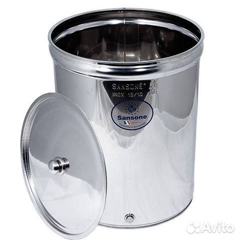 Бочка из нержавейки с плоским дном 80 L (Sansone)