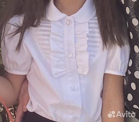 Рубашка белая школьная на девочку 128 см