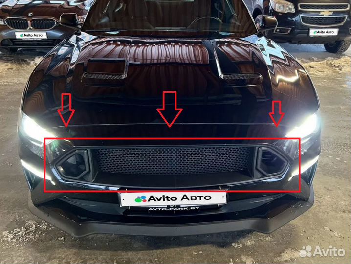 Решетка переднего бампера mustang мустанг