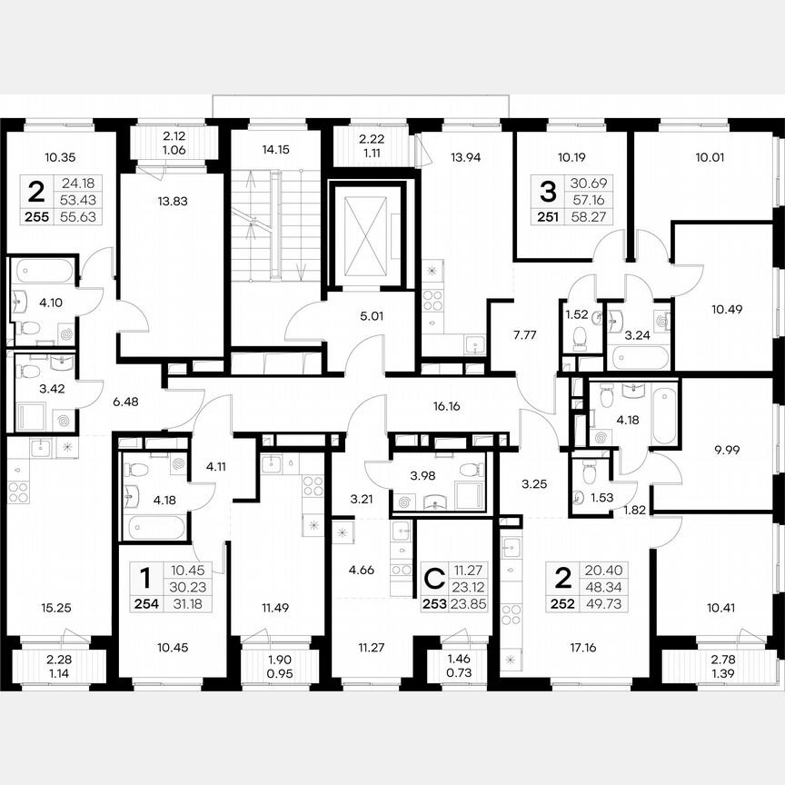 2-к. квартира, 55,6 м², 2/9 эт.