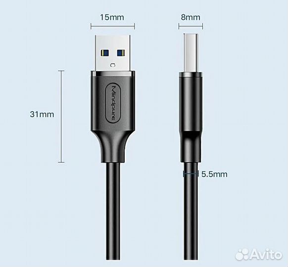 USB Кабель Mindpure US101 USB3.0, 1м