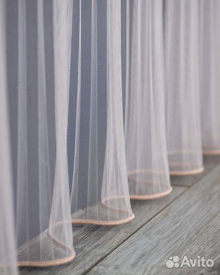 Тюль Плиссе Пудра