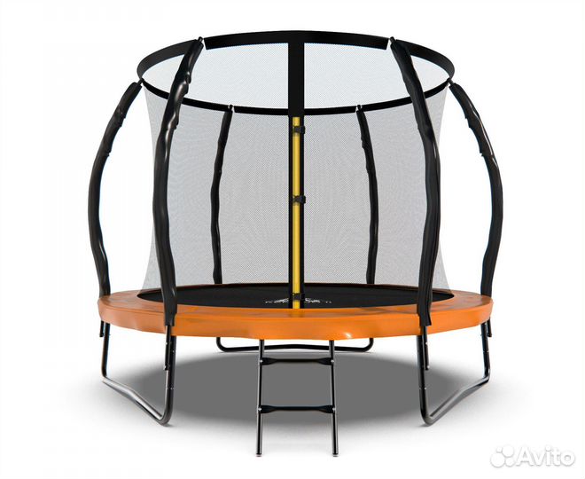 Батут Kengoo II 2,44 м с сеткой и лестницей