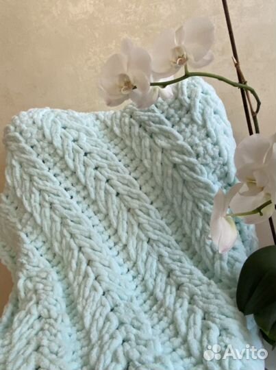 Плед детский вязаный, подростковый, покрывало