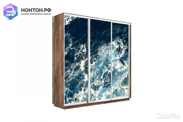 Шкаф-купе 3-х дверный Нонтон фото №1015 / крафт та