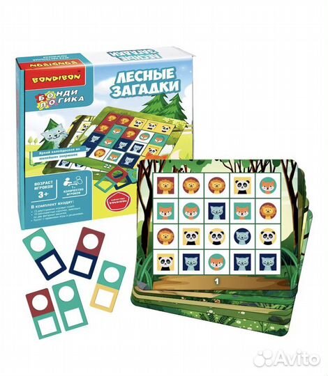 Новые дуэт пазл лесные загадки геоборд bondibon