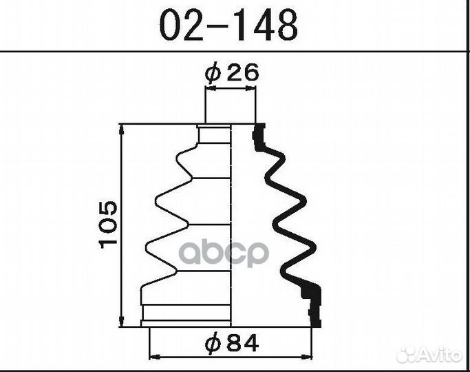 Пыльник внешн ШРУСа (d23 D81 H105) Toyota 02