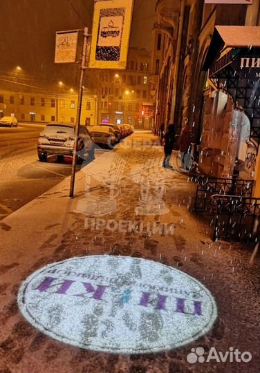 Проекционная реклама с гобо проектором для магазин