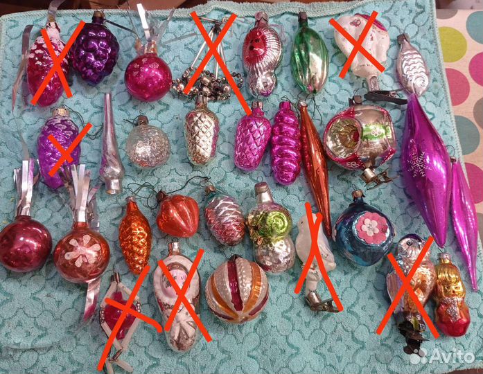 Елочные игрушки ссср, стеклянные бусы