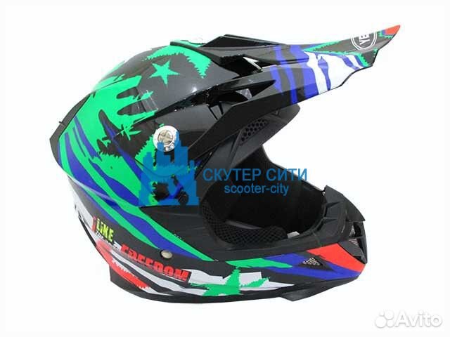 Шлем кроссовый детский yema YM-211 черный/freedom