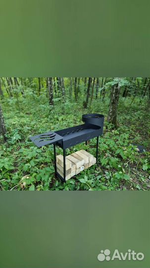 Мангал с печью под казан