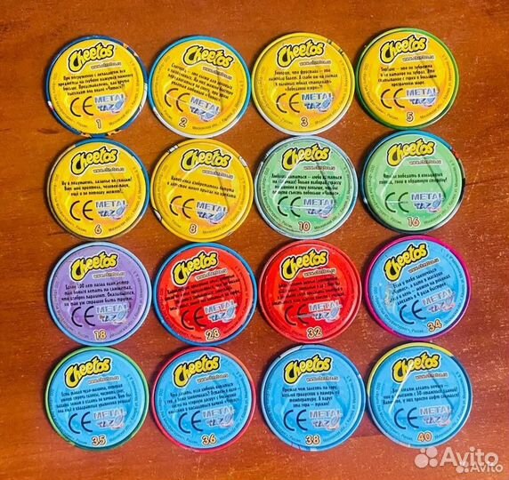 Фишки, сотки, кэпсы, биты metal Tazo cheetos