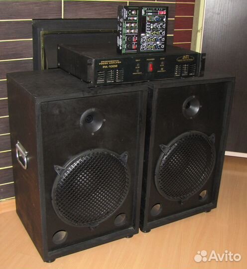 Колонки F-Music 1086W Pro Вч.Горн-10s+Усилок+Mixer