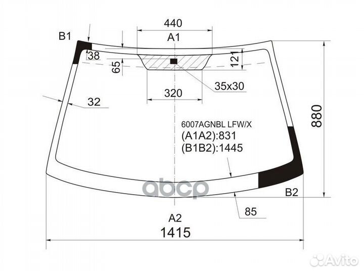 Стекло лобовое nissan almera N16/N17 (RUS) /blue
