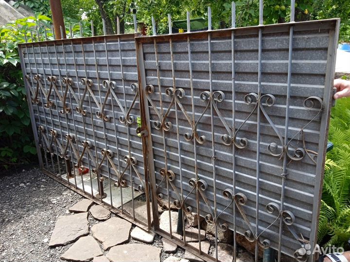 Ворота распашные бу дачные