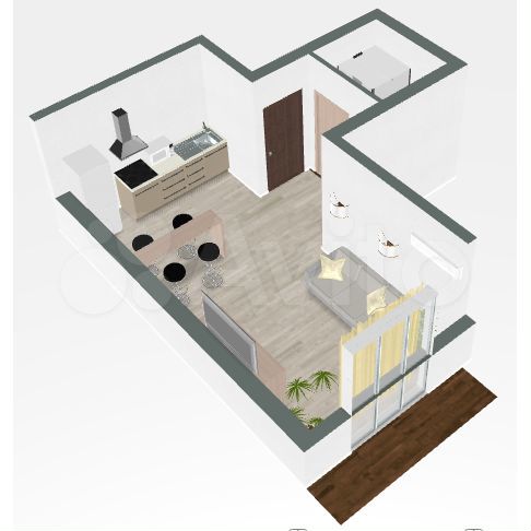 Квартира-студия, 33,2 м², 1/9 эт.