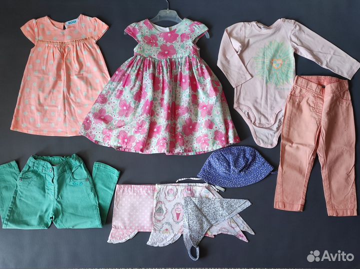 Комплект вещей на девочку 86 92 платье джинсы боди