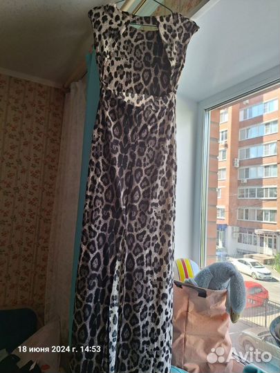 Платье леопардовое в пол