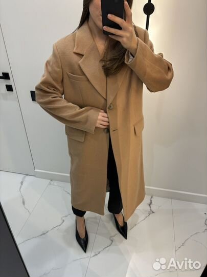 Пальто бежевое шерсть Anna Pekun