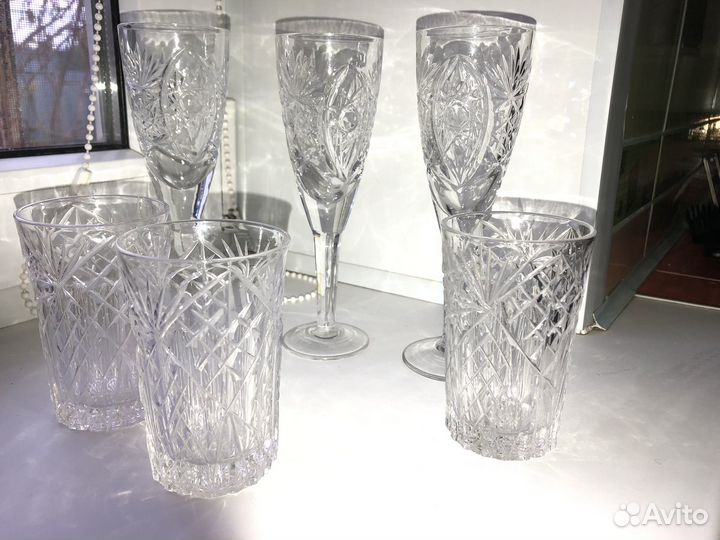 Фужеры, стаканы хрусталь