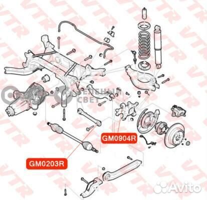 VTR GM0904R Сайлентблок цапфы задней chevrolet cap