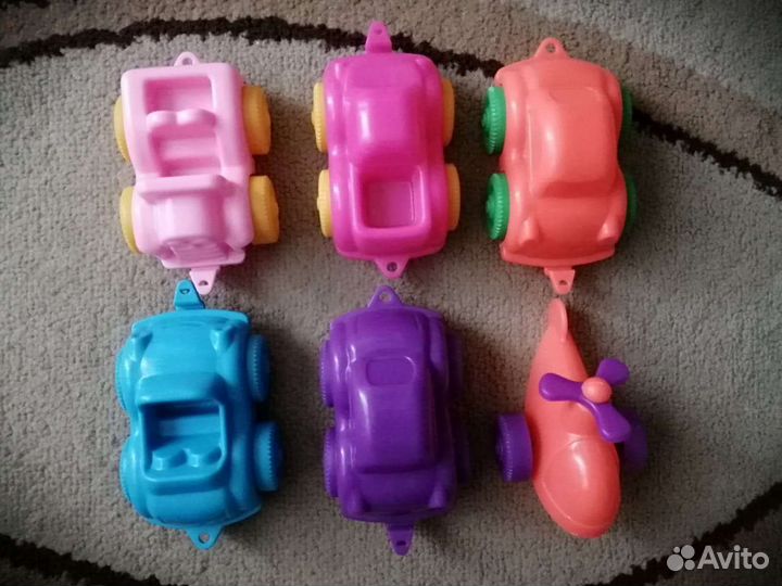 Набор машинки и вертолёт пластмассовые