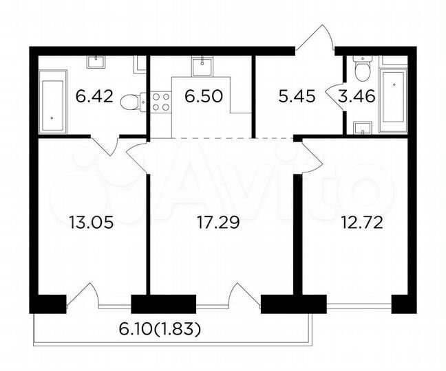 2-к. квартира, 66,7 м², 13/14 эт.